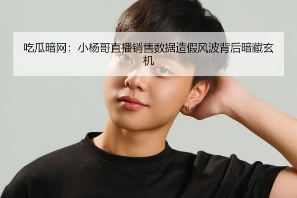 吃瓜暗网：小杨哥直播销售数据造假风波背后暗藏玄机